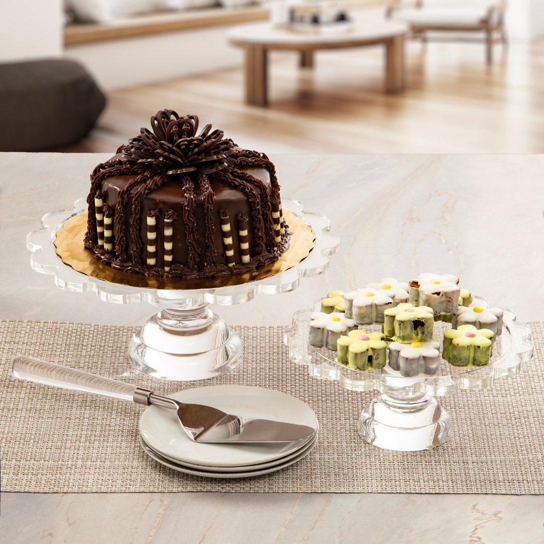 Coco Clear Acrylic Pedestal Server- Large