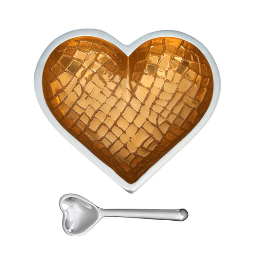 Happy Gold Croco Heart with Spoon