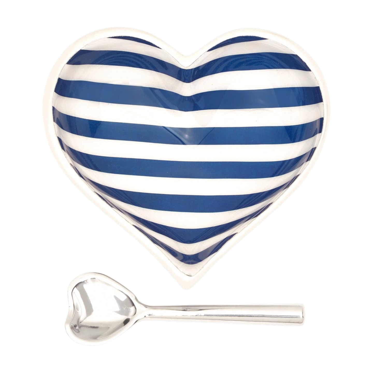 Happy Blue Stripe Heart with Spoon