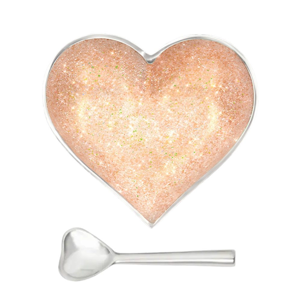 Happy Sparkly Gold Heart with Spoon