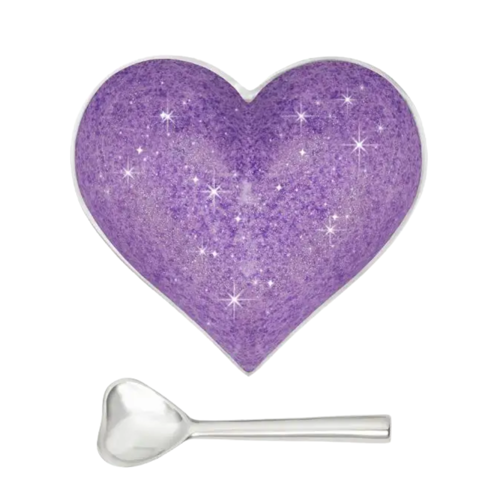 Happy Sparkly Purple Heart with Spoon