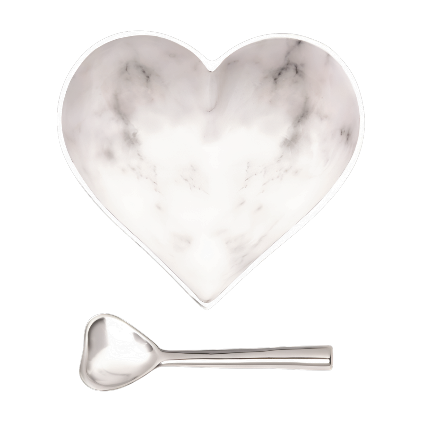 Happy White Marble Heart with Spoon