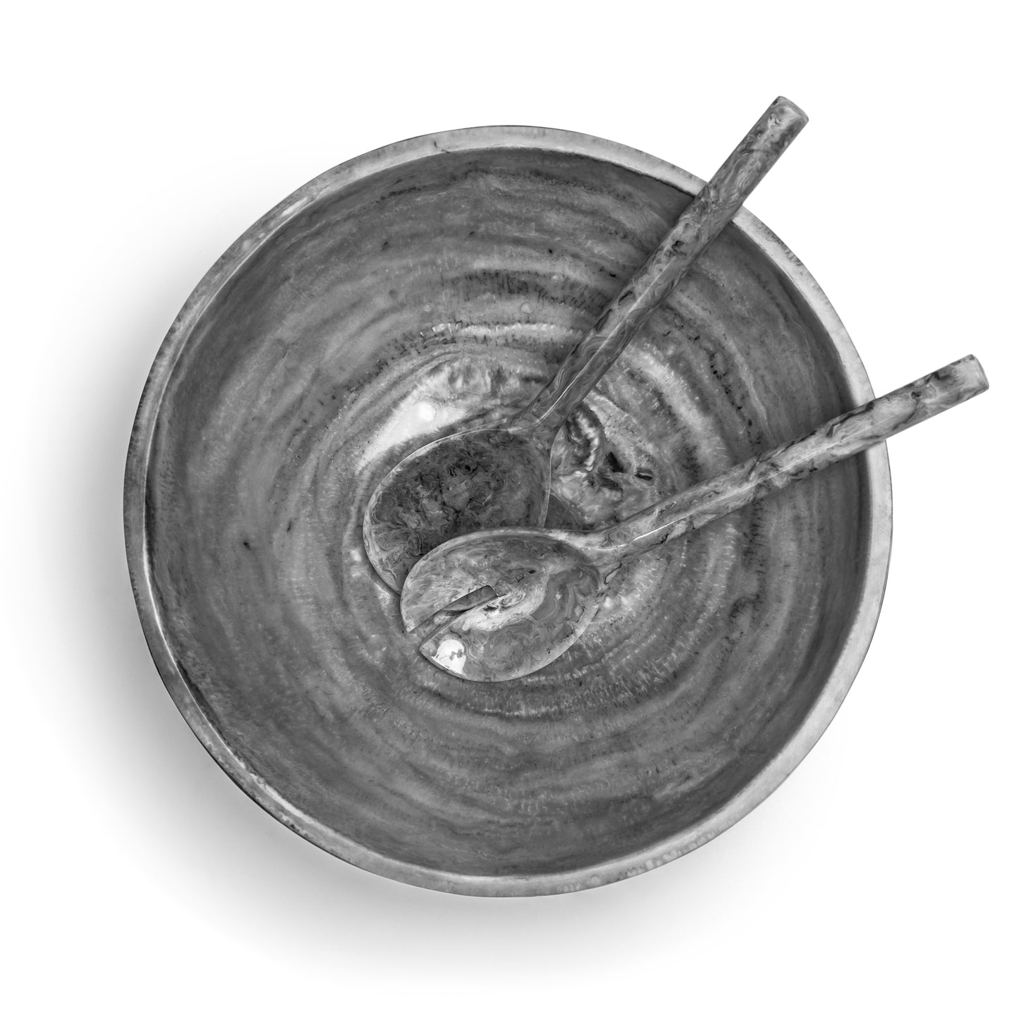 EveryWare Resin Bowl - White & Gray Swirl