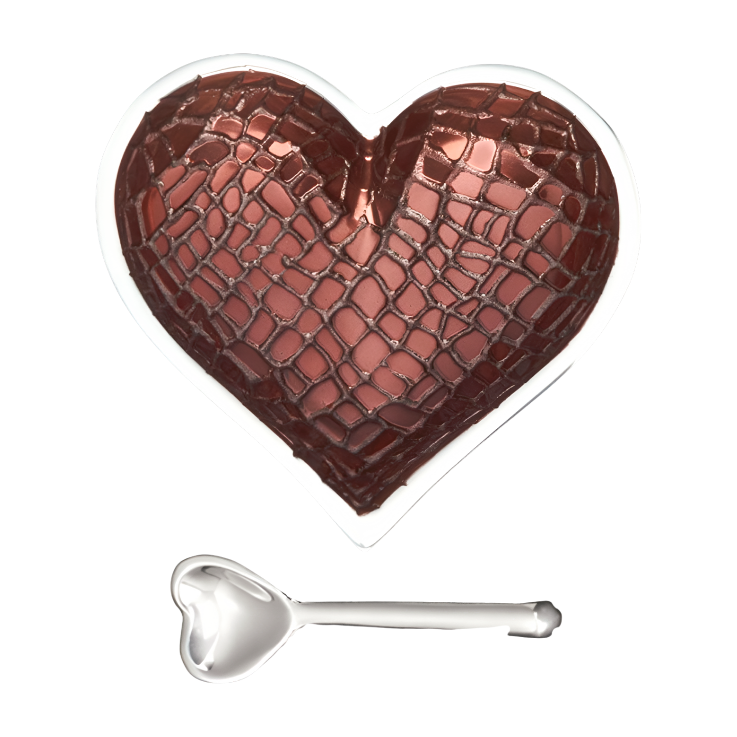 Happy Bronze Croco Heart with Spoon