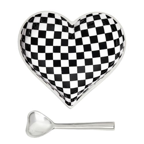 Happy Checkerboard Heart with Spoon