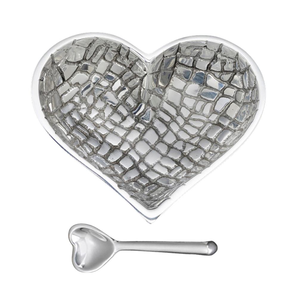 Happy Silver Heart Croco with Spoon