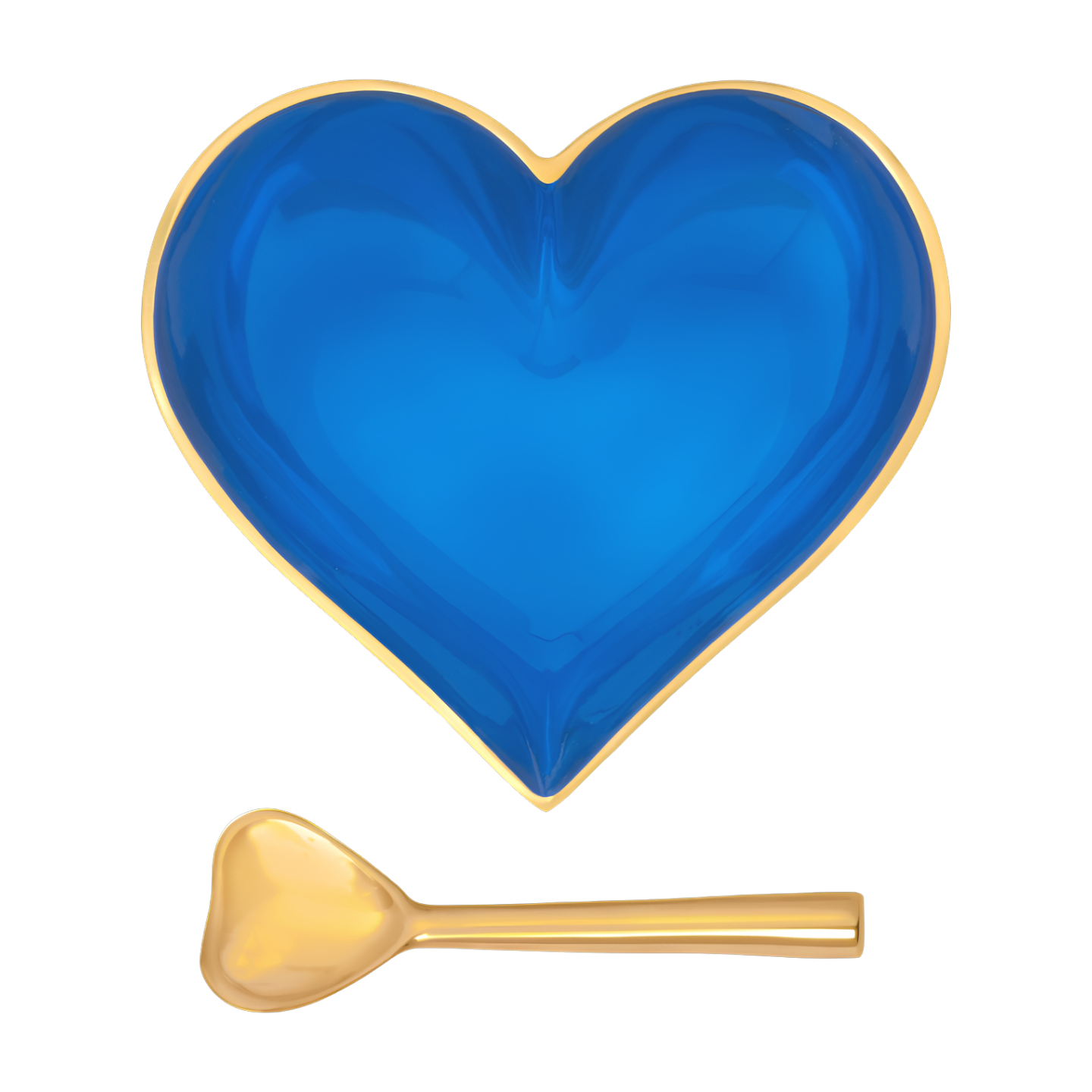 Happy Gold and Blue Heart with Spoon