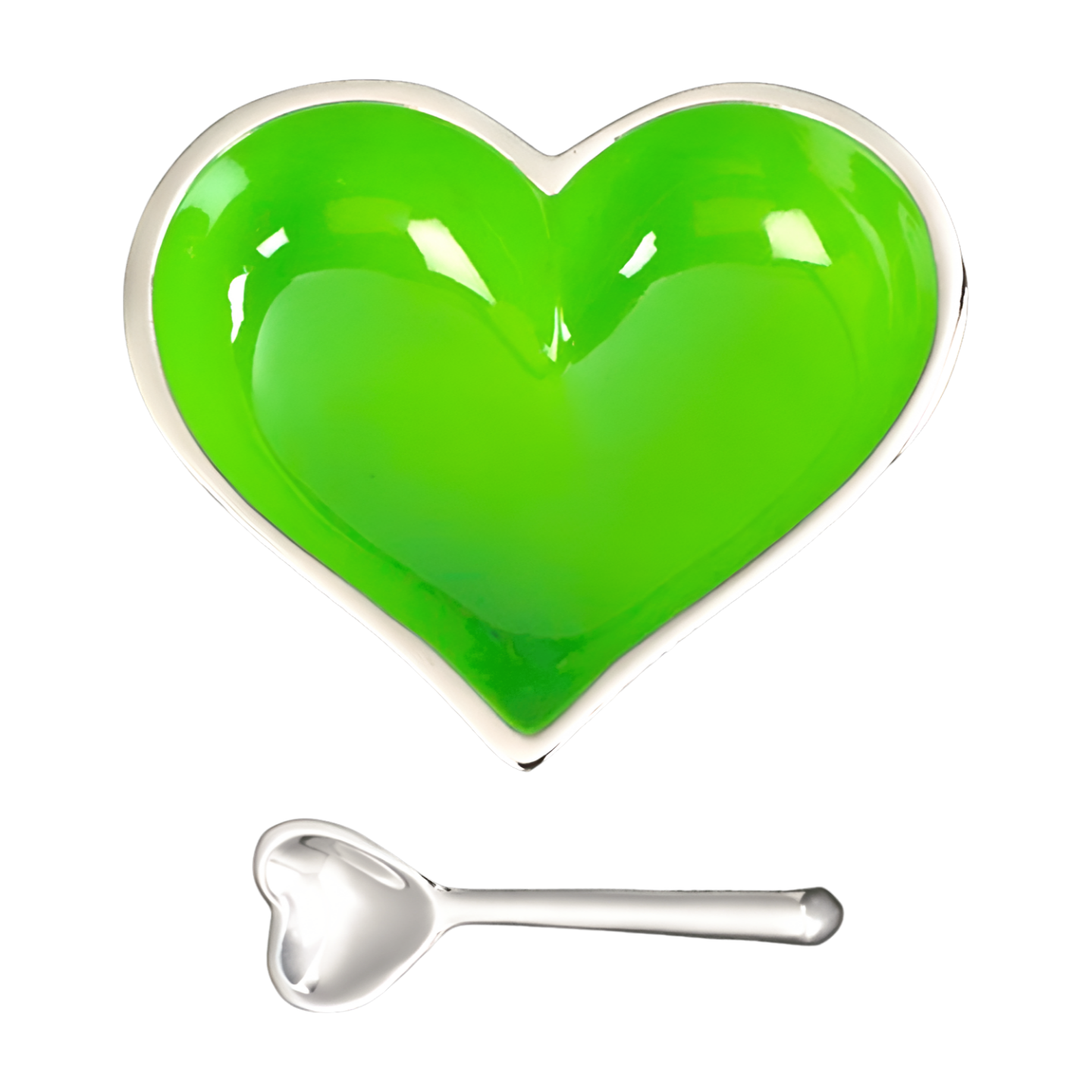 Happy Green Heart with Spoon