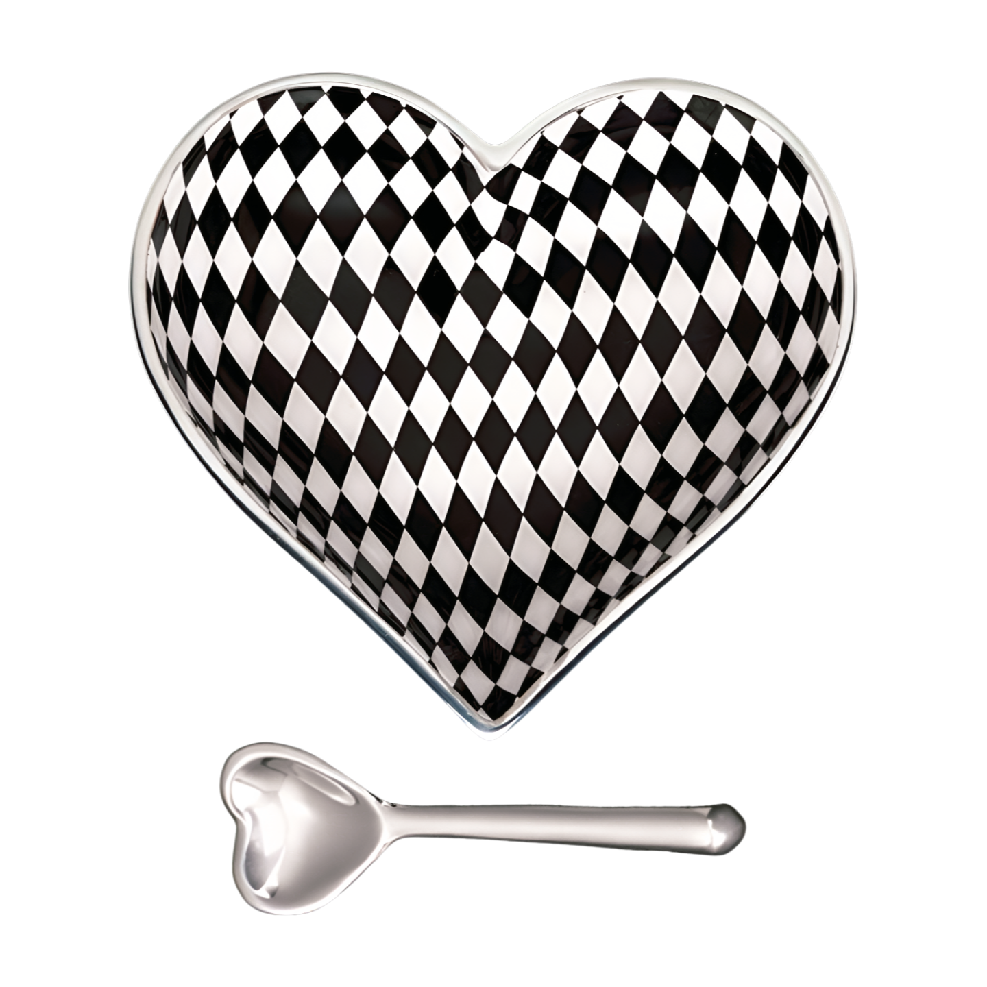 Happy Harlequin Heart with Spoon