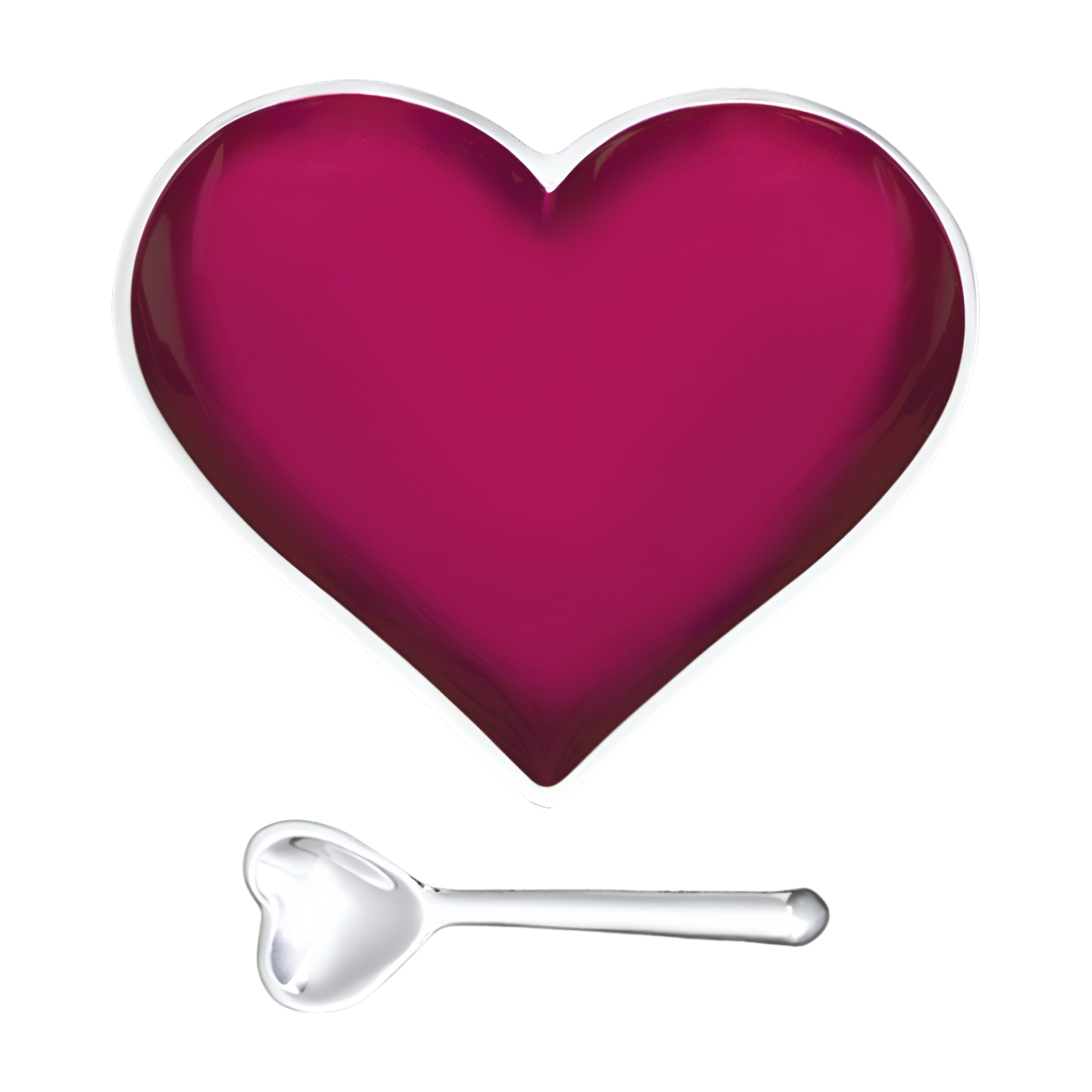 Happy Magenta Heart with Spoon