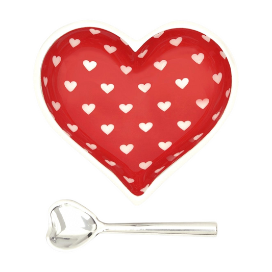 Happy Red and White Hearts with Spoon