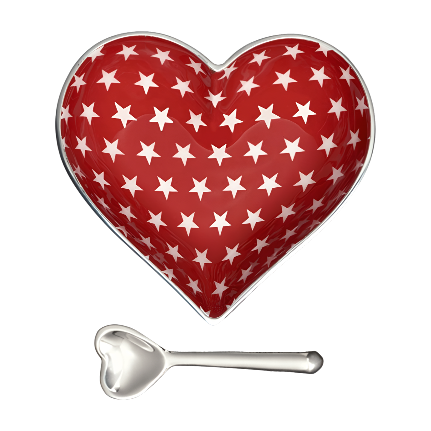 Happy Red and White Star Heart with Spoon