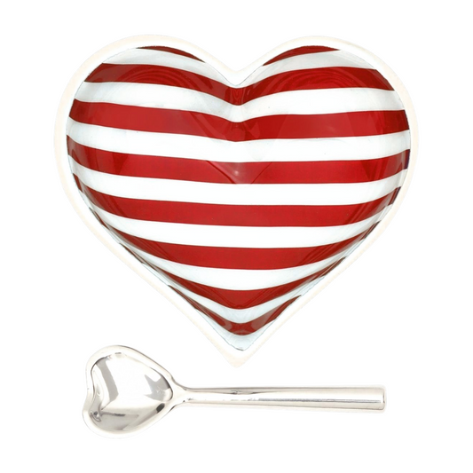 Happy Red Stripe Heart with Spoon