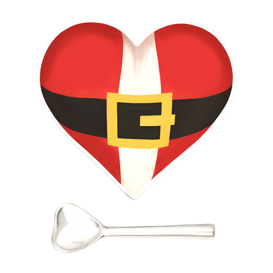 Happy Santa Heart with Heart Spoon