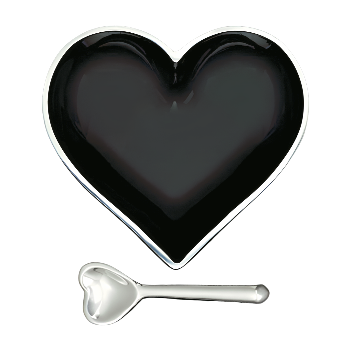 Happy Shiny Black Heart with Spoon