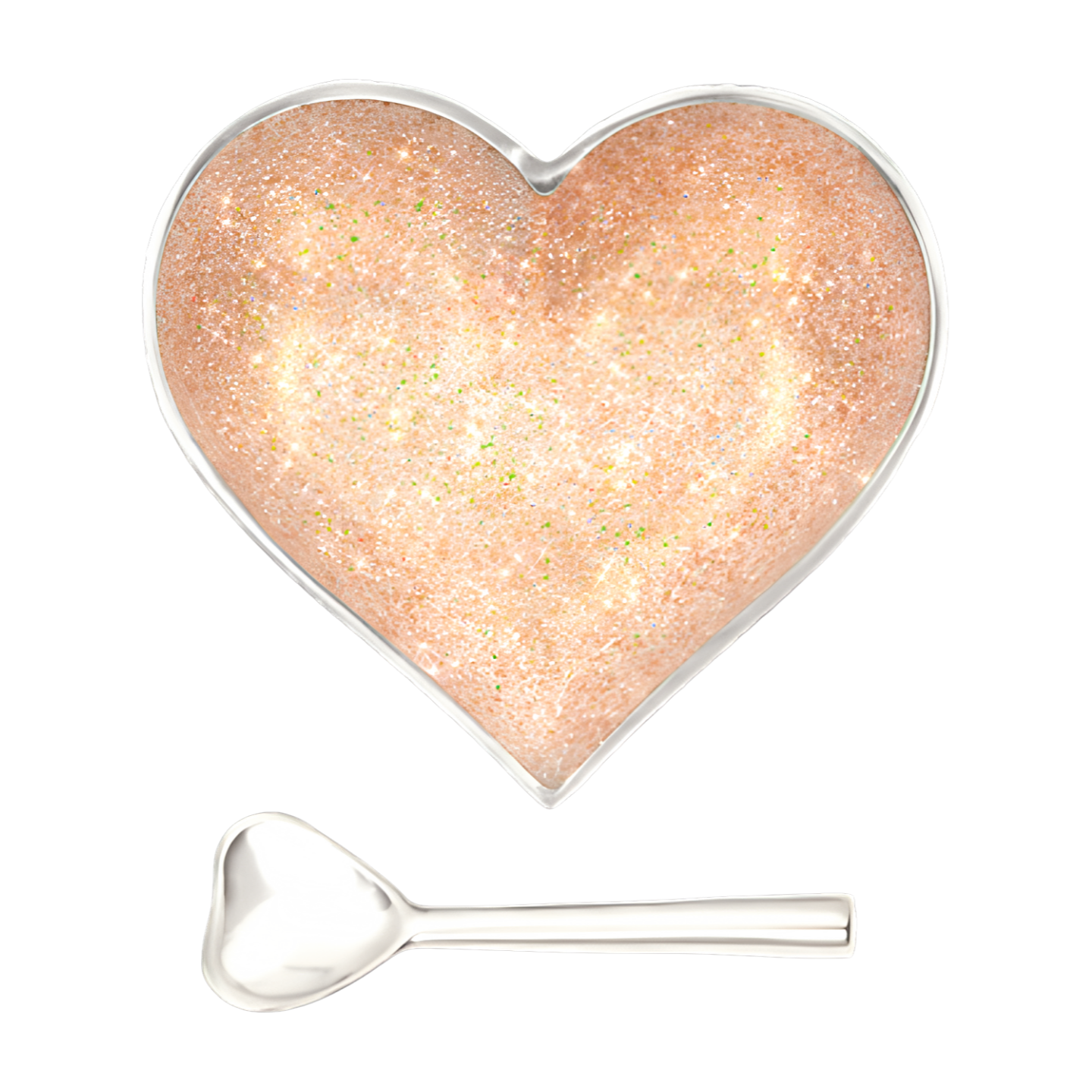 Happy Sparkly Gold Heart with Spoon