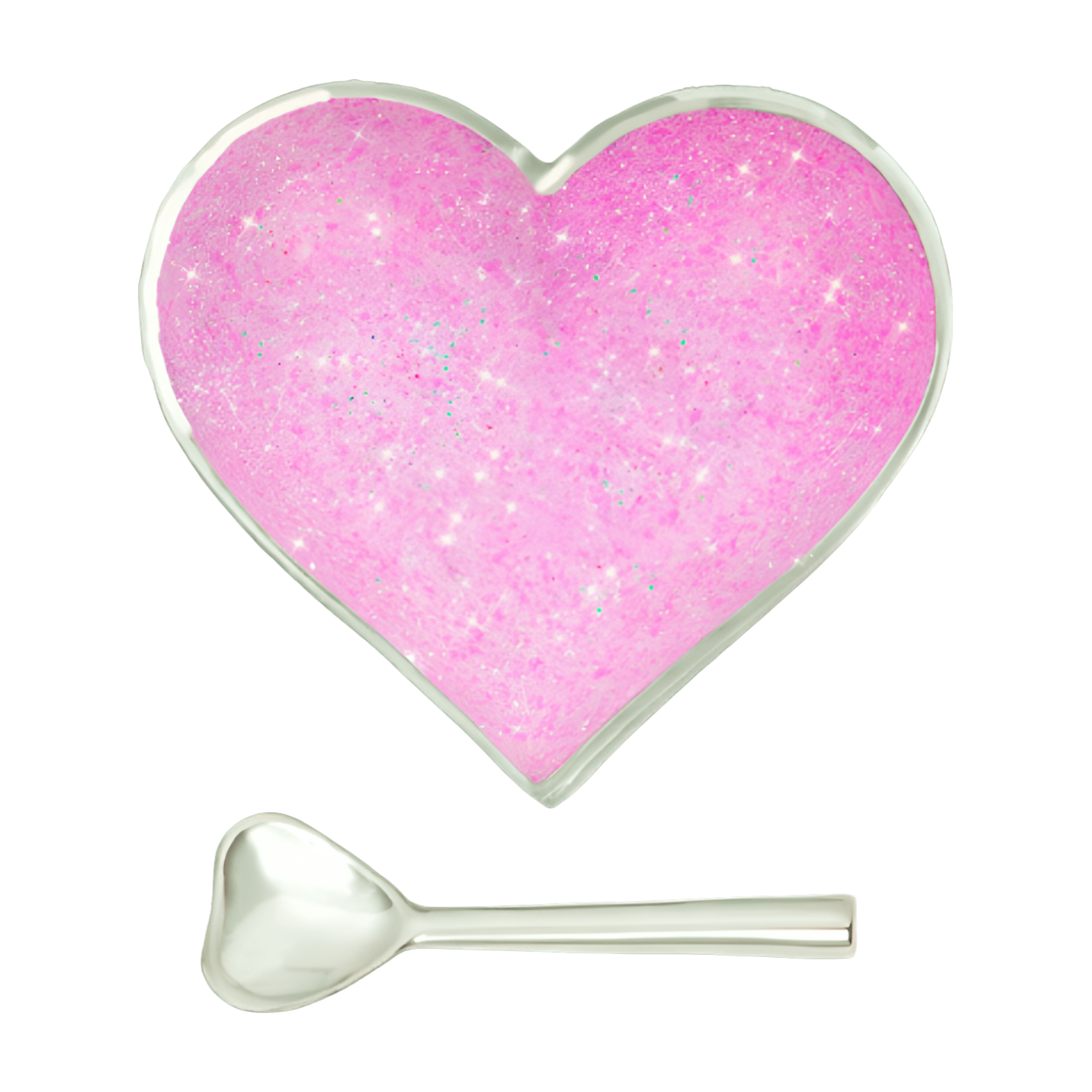 Happy Sparkly Pink Heart with Spoon