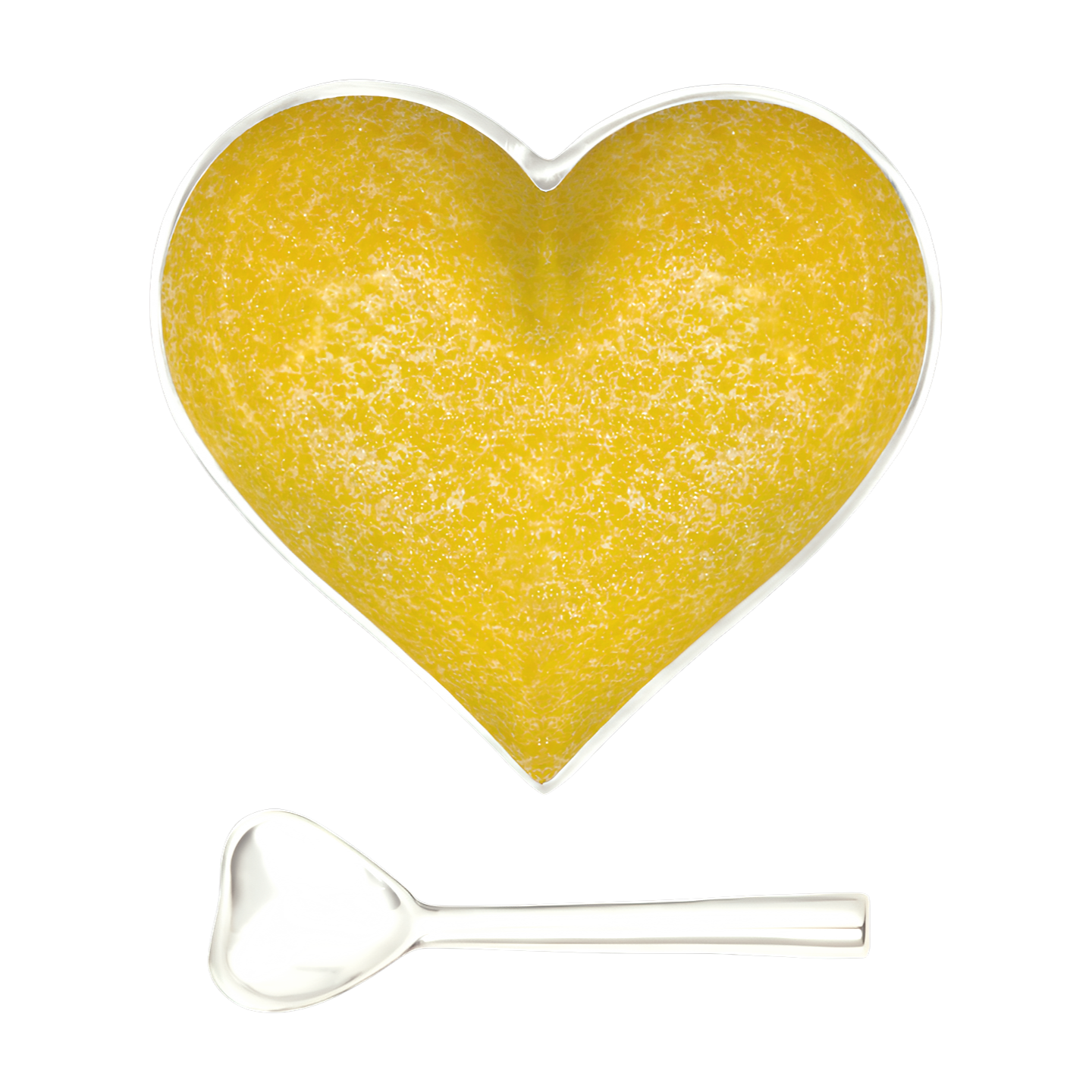 Happy Sparkly Yellow Heart with Spoon