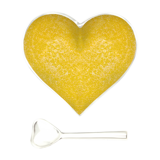 Happy Sparkly Yellow Heart with Spoon