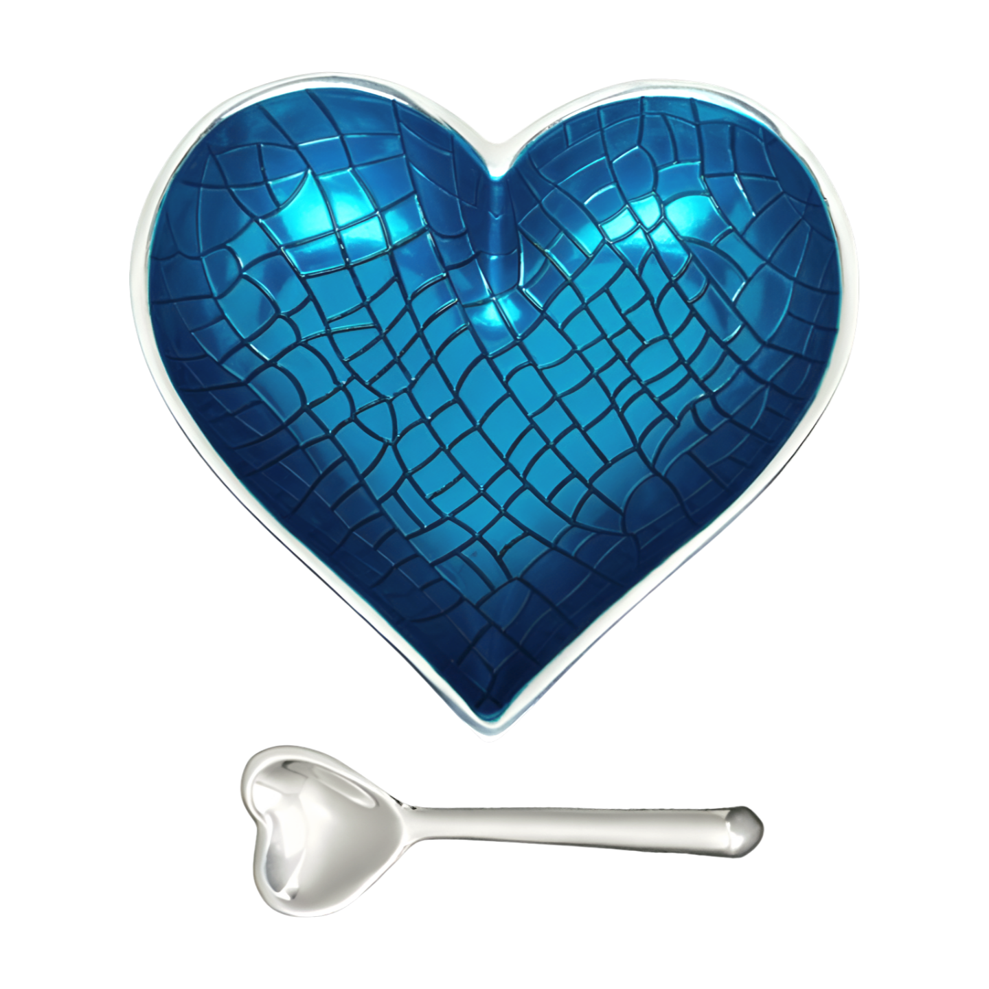 Happy Turquoise Croco Heart with Spoon