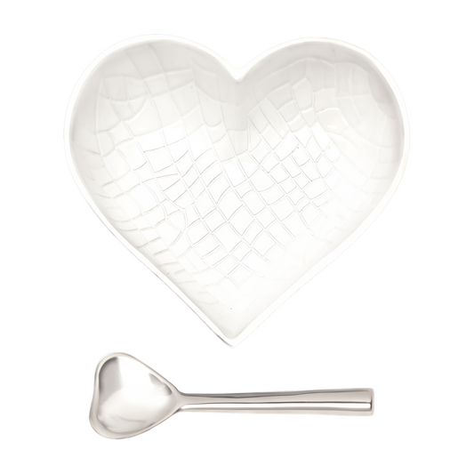 Happy White Croco Heart with Spoon