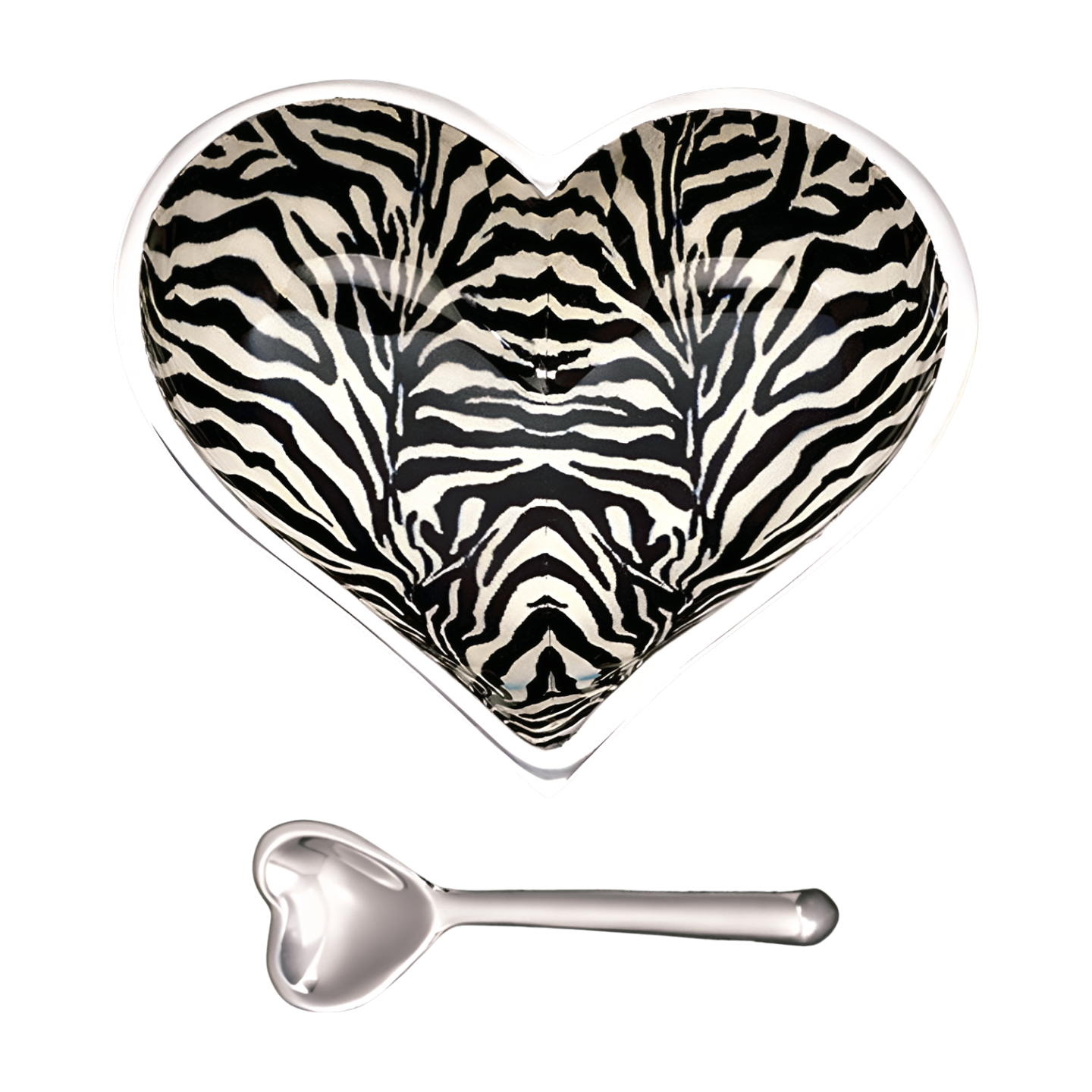 Happy Zebra Heart with Spoon