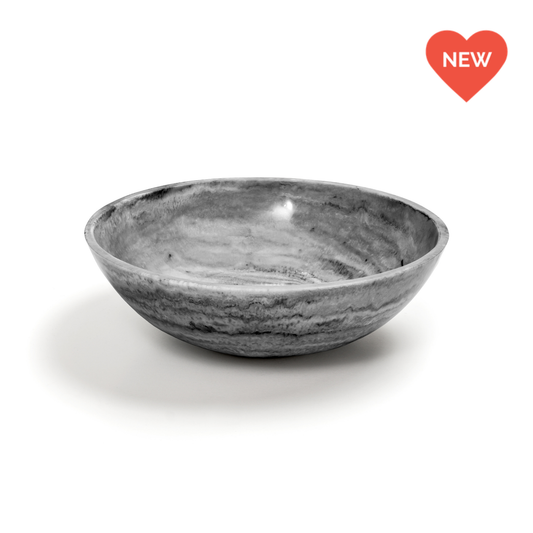 EveryWare Resin Bowl - White & Gray Swirl