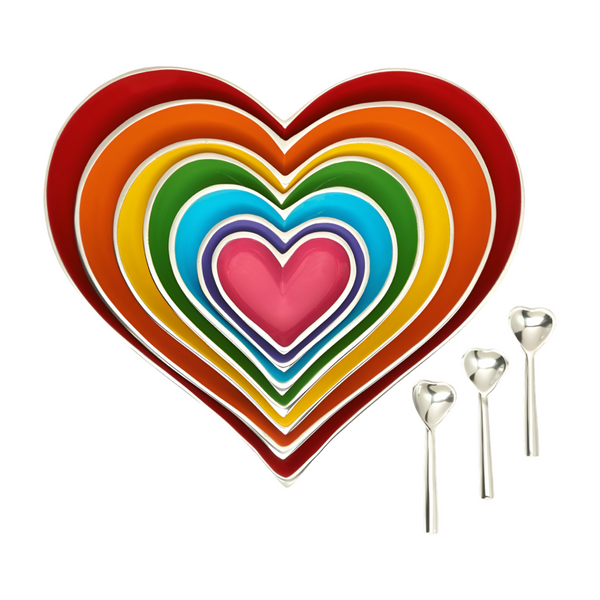 Seven Hearts Rainbow Set | Multicolor Aluminum 15