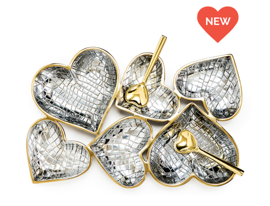 Heart Cluster with 2 Gold Heart Spoons