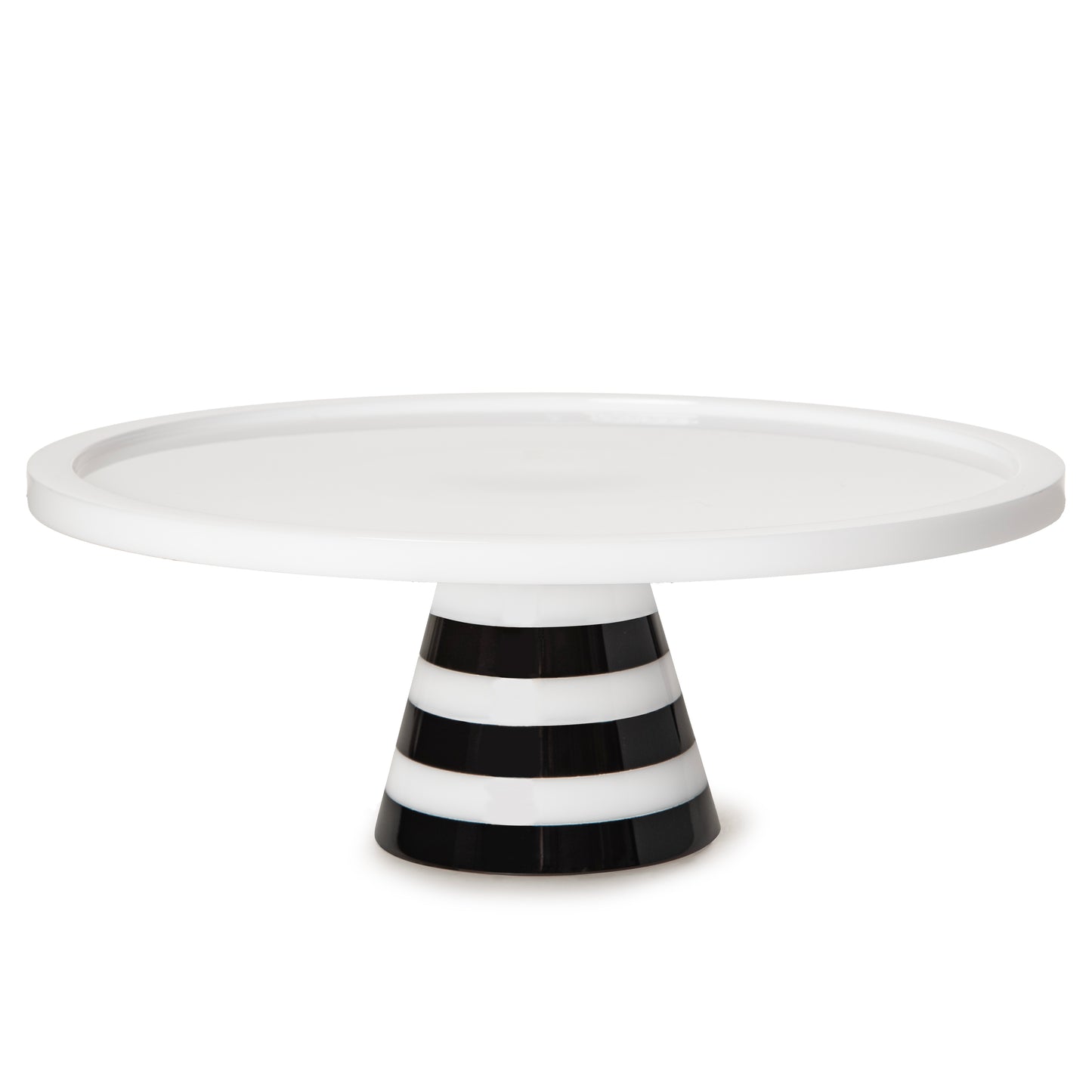 Black and White Stripe Pedestal Server-Large
