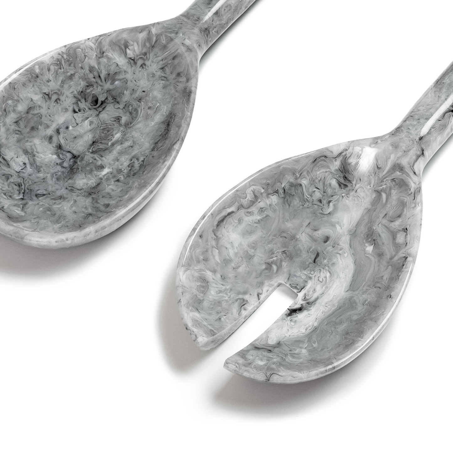 EveryWare Resin Servers - White & Gray Swirl