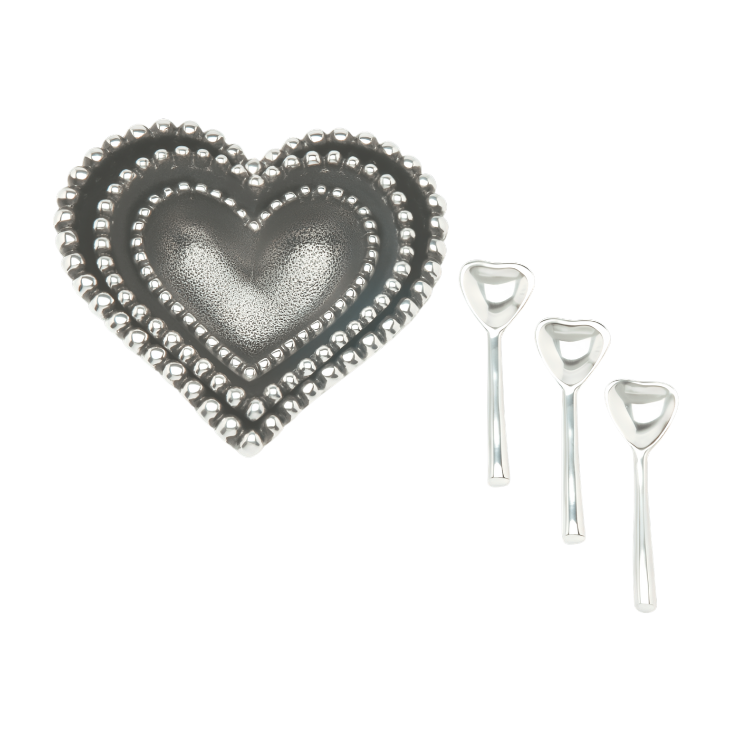 Pearl Heart Trio with Heart Spoons