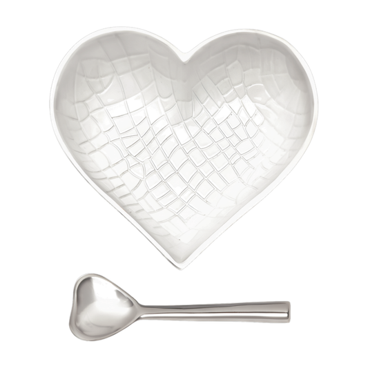 Happy White Croco Heart with Spoon