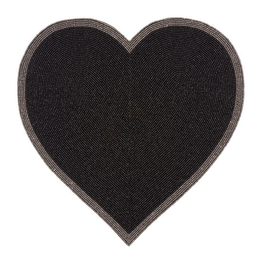 Heart Placemat Set- Black