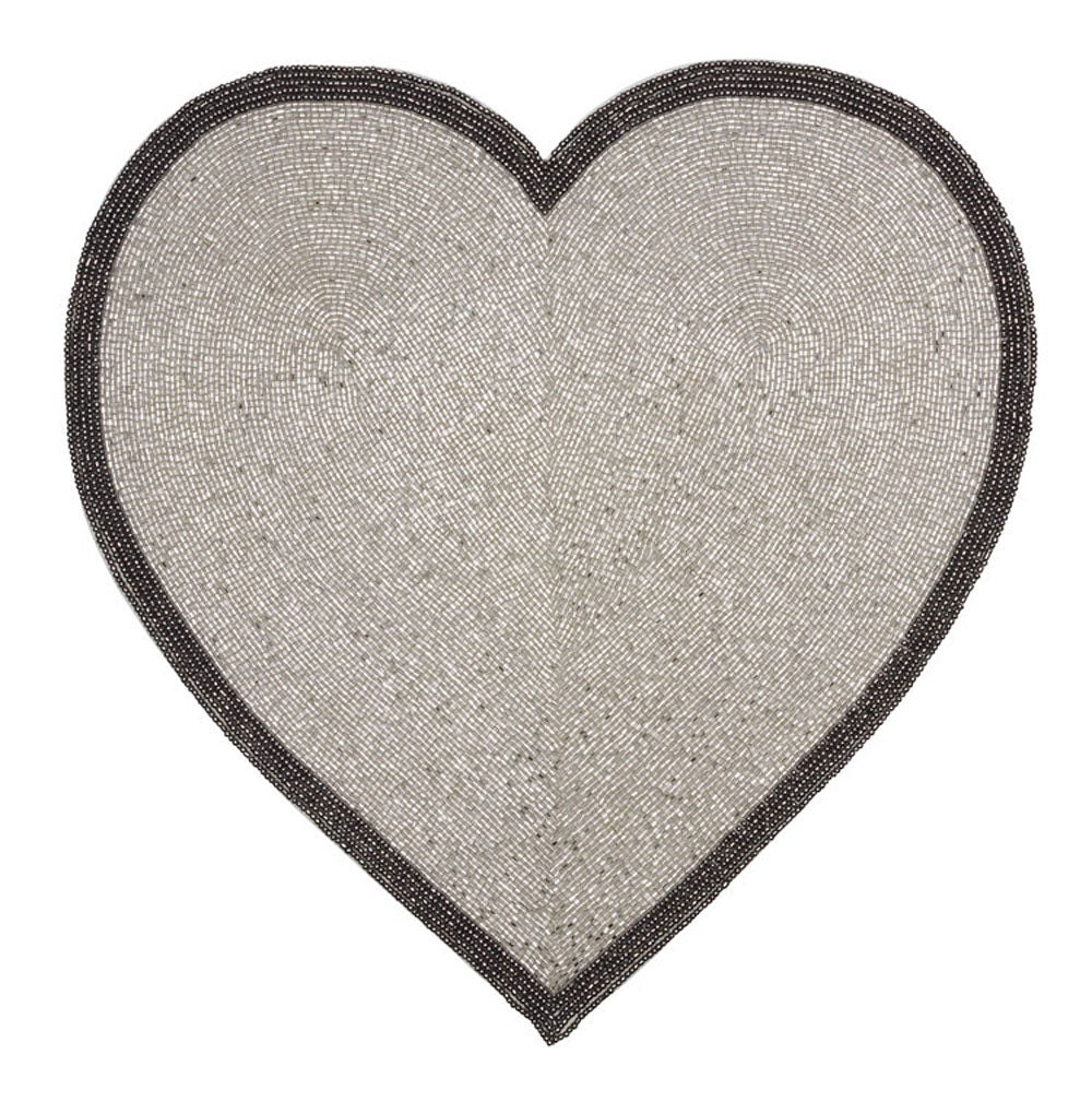 Heart Placemat Set- Silver