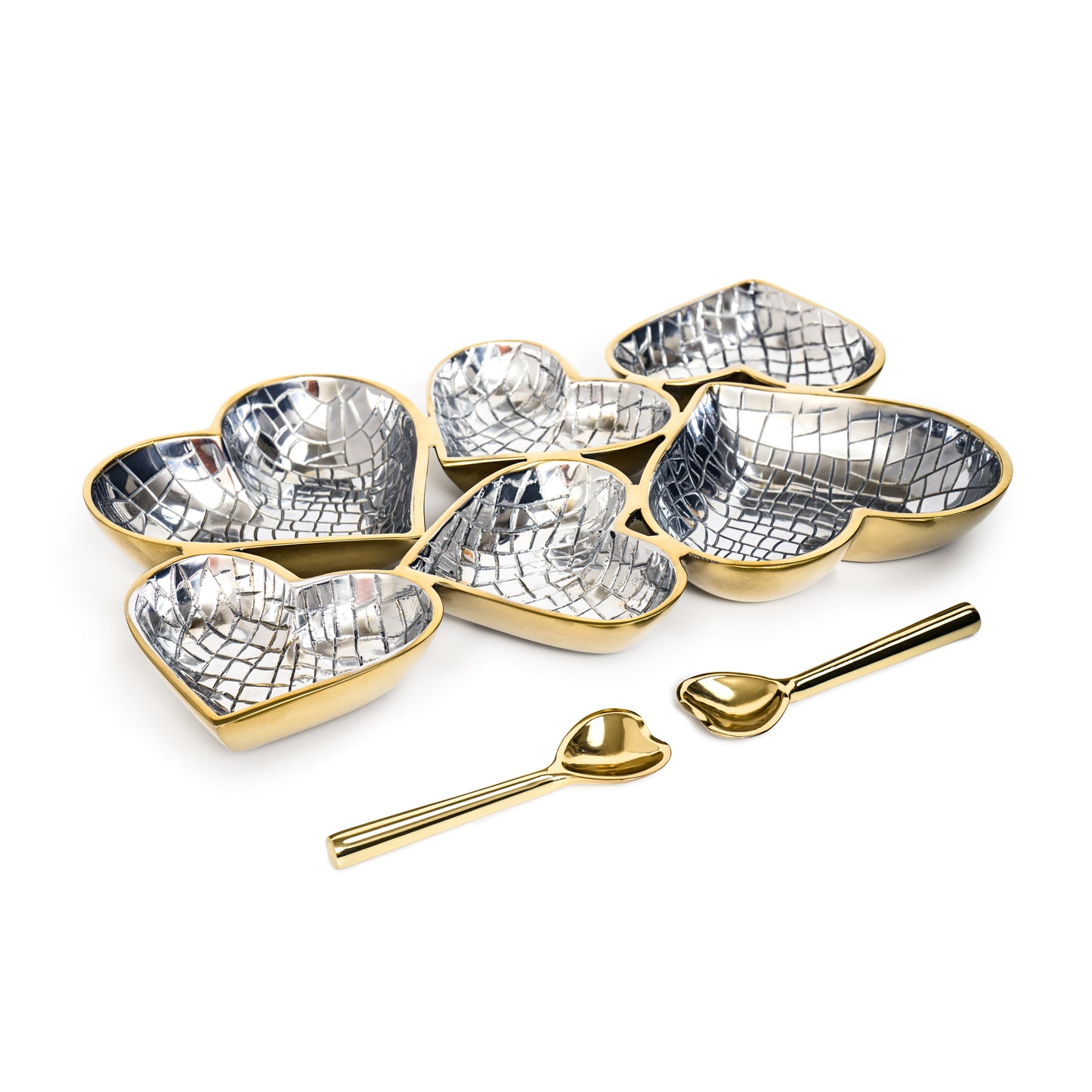 Heart Cluster with 2 Gold Heart Spoons