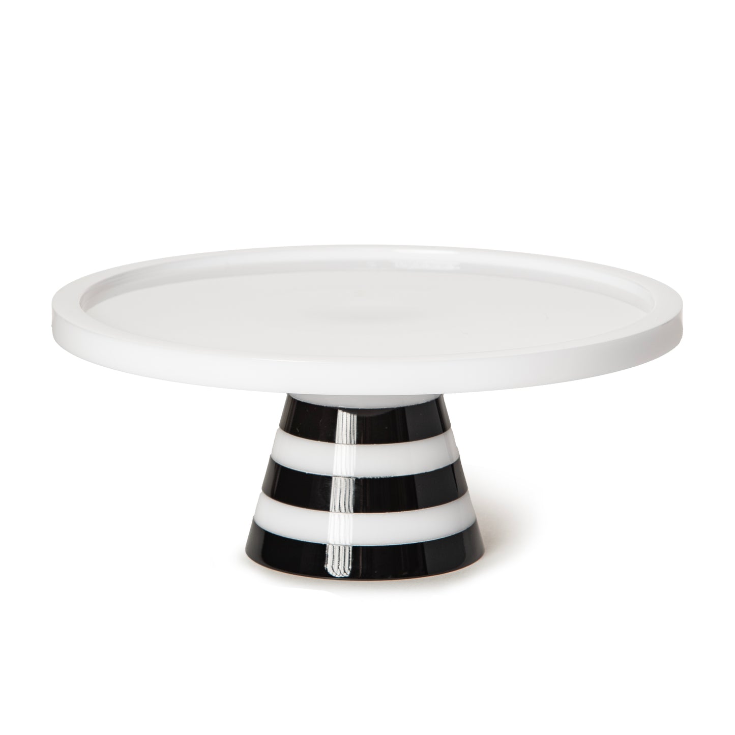 Black and White Stripe Pedestal Server - Small