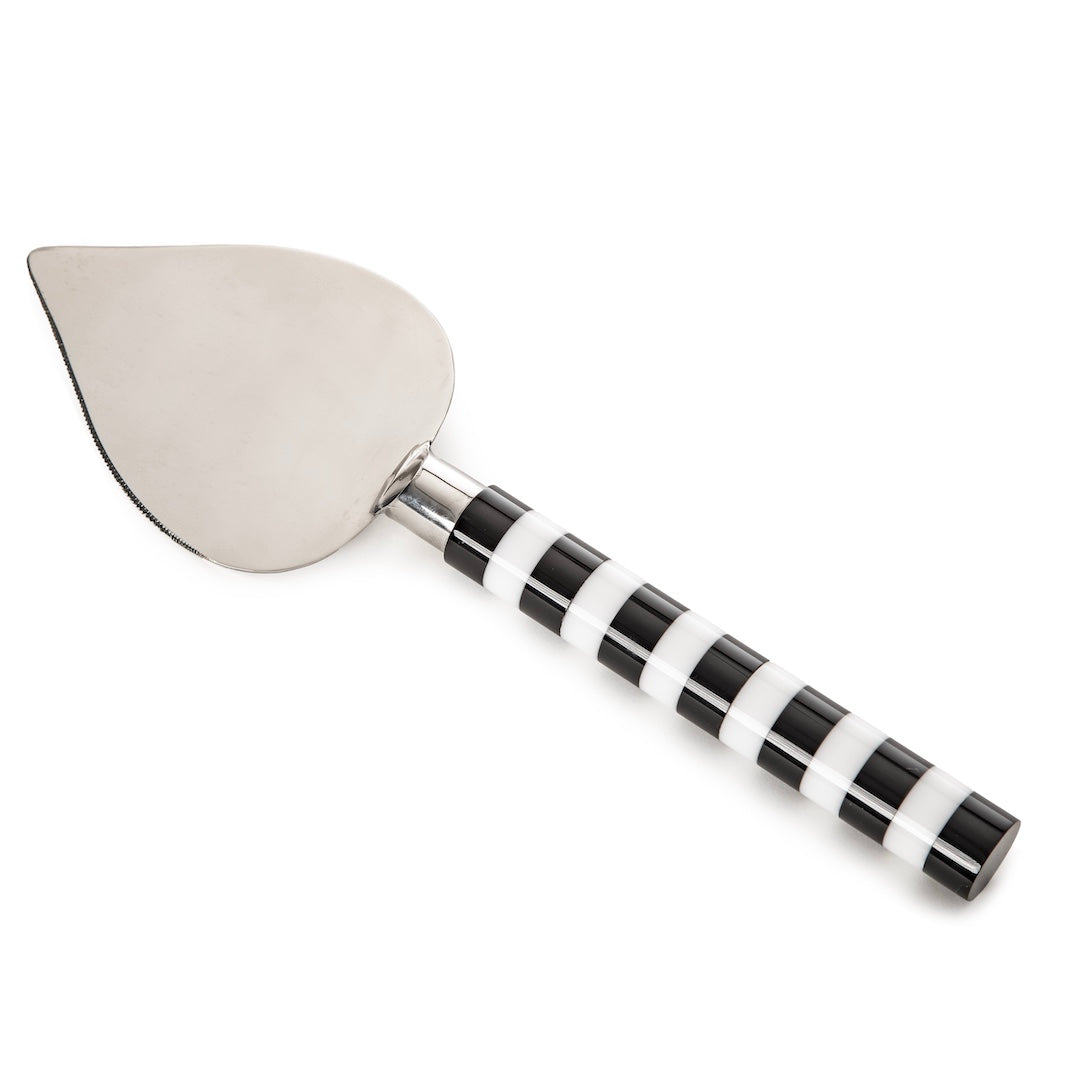 Black and White Stripe Dessert Server