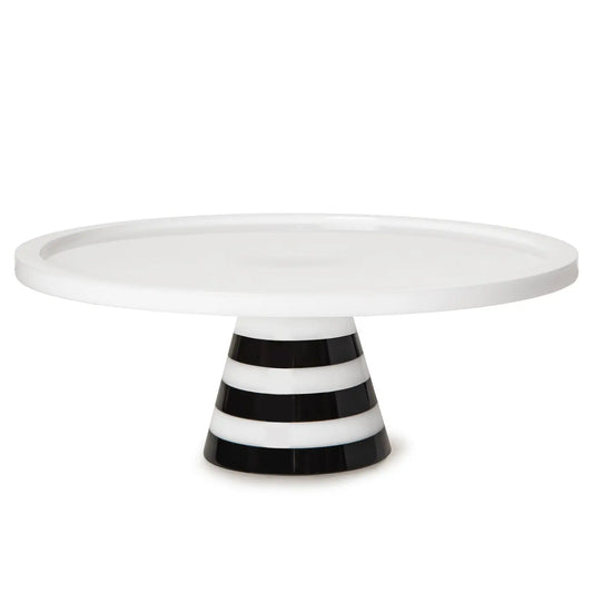 Black and White Stripe Pedestal Server-Large