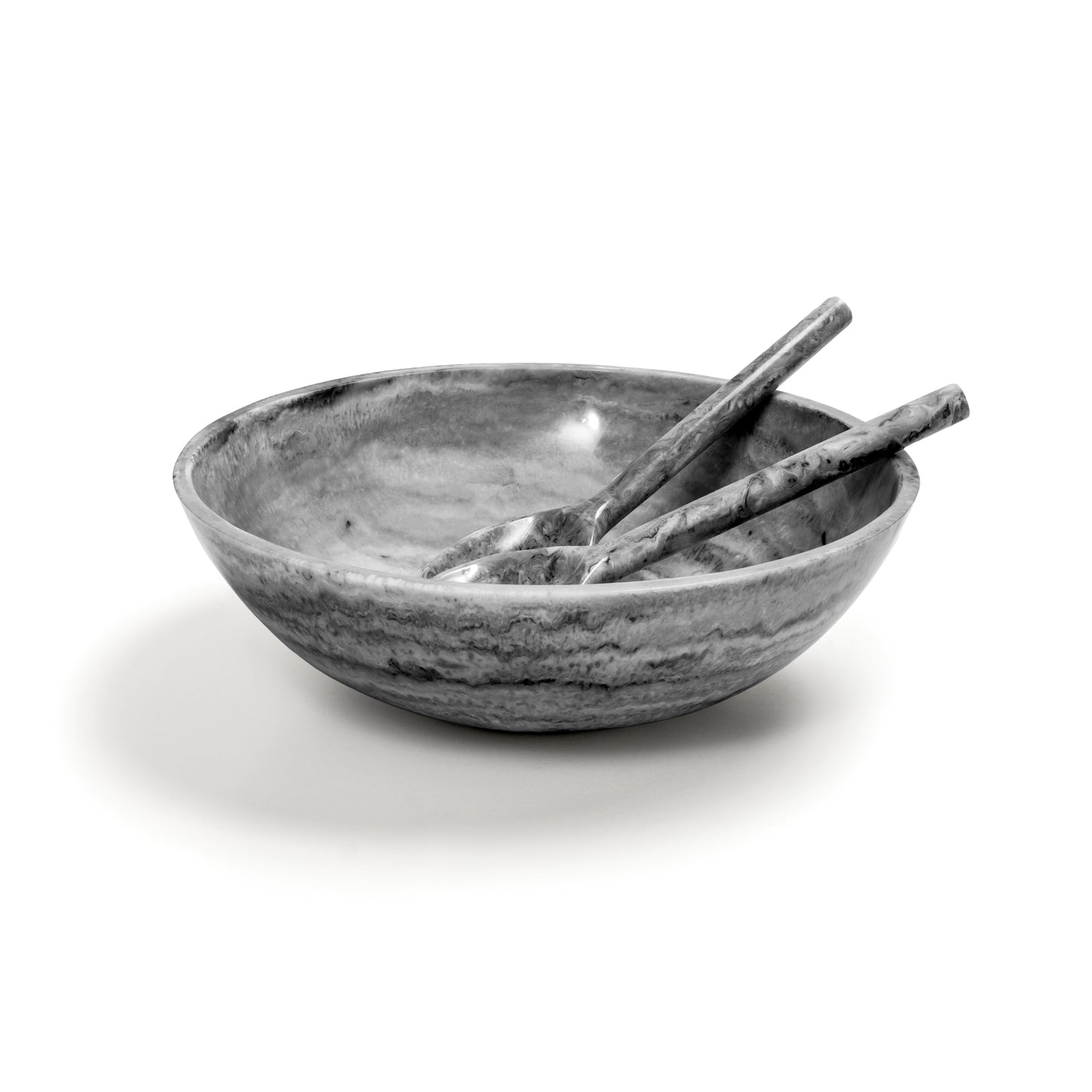 EveryWare Resin Bowl - White & Gray Swirl